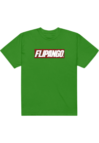 a green t - shirt with the word flippino on it